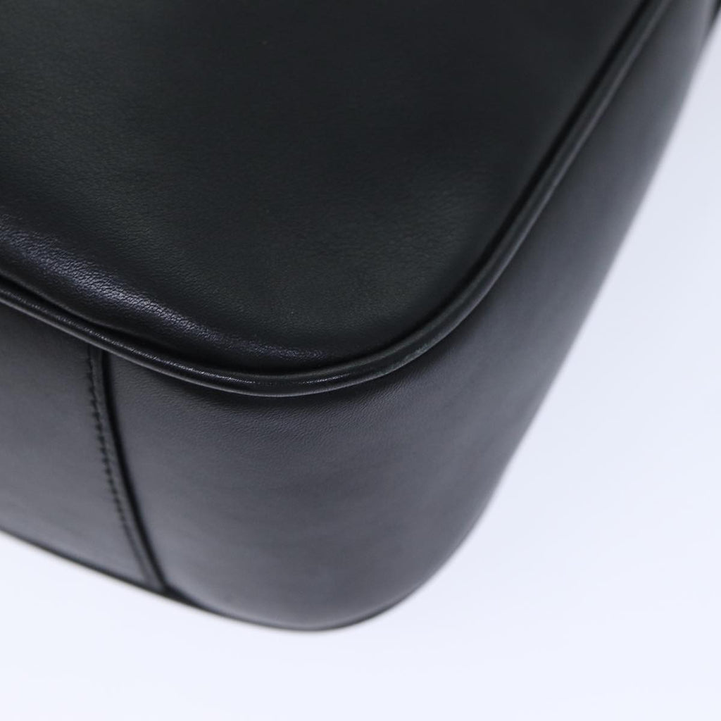 GUCCI Bamboo Hand Bag Leather 2way Black Gold 001 1638 2404 yk14684