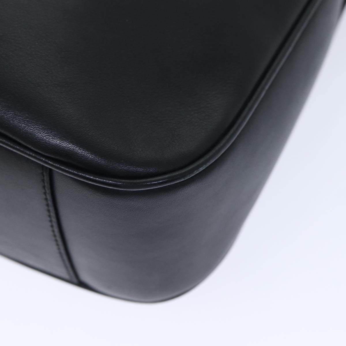 GUCCI Bamboo Hand Bag Leather 2way Black Gold 001 1638 2404 yk14684