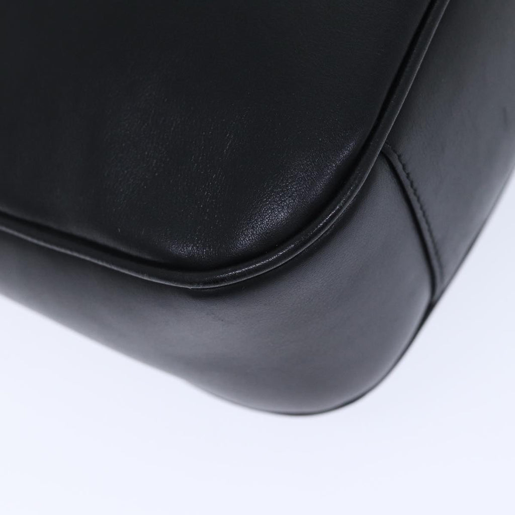 GUCCI Bamboo Hand Bag Leather 2way Black Gold 001 1638 2404 yk14684