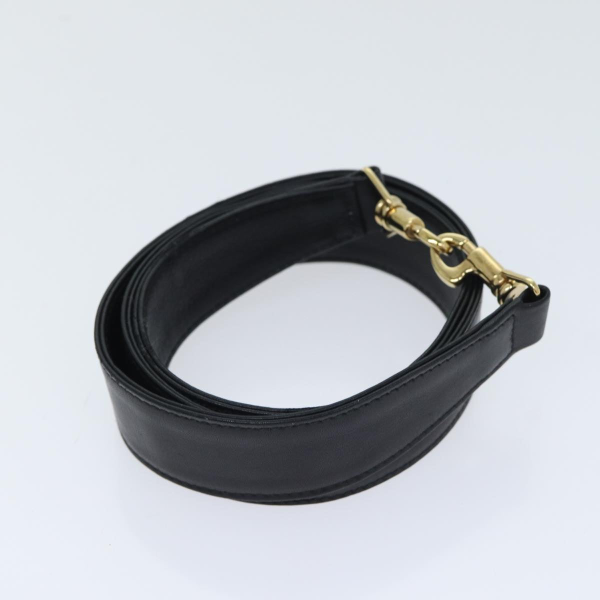 GUCCI Bamboo Hand Bag Leather 2way Black Gold 001 1638 2404 yk14684