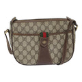 GUCCI GG Supreme Web Sherry Line Shoulder Bag PVC Beige Red Green yk14694