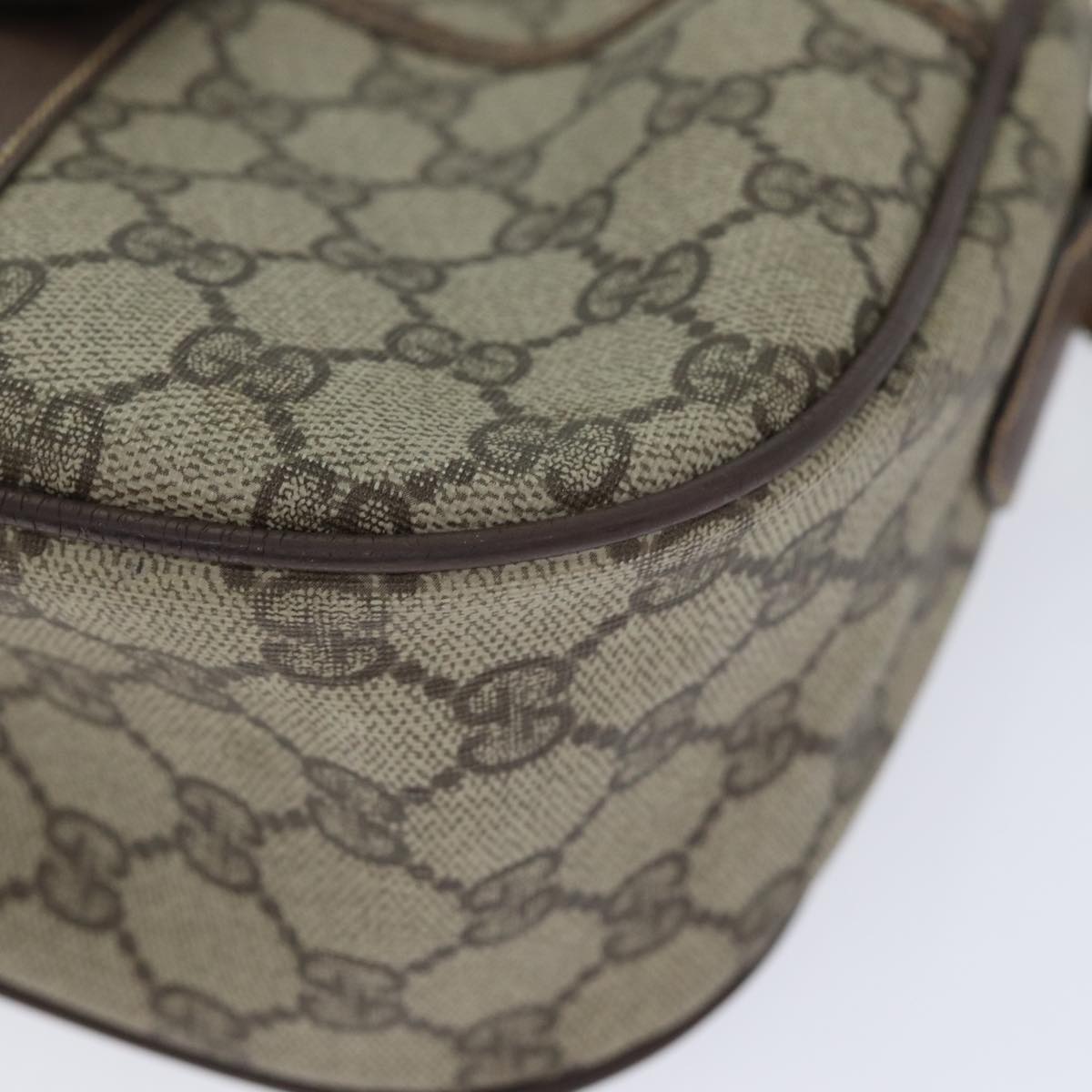 GUCCI GG Supreme Web Sherry Line Shoulder Bag PVC Beige Red Green yk14694
