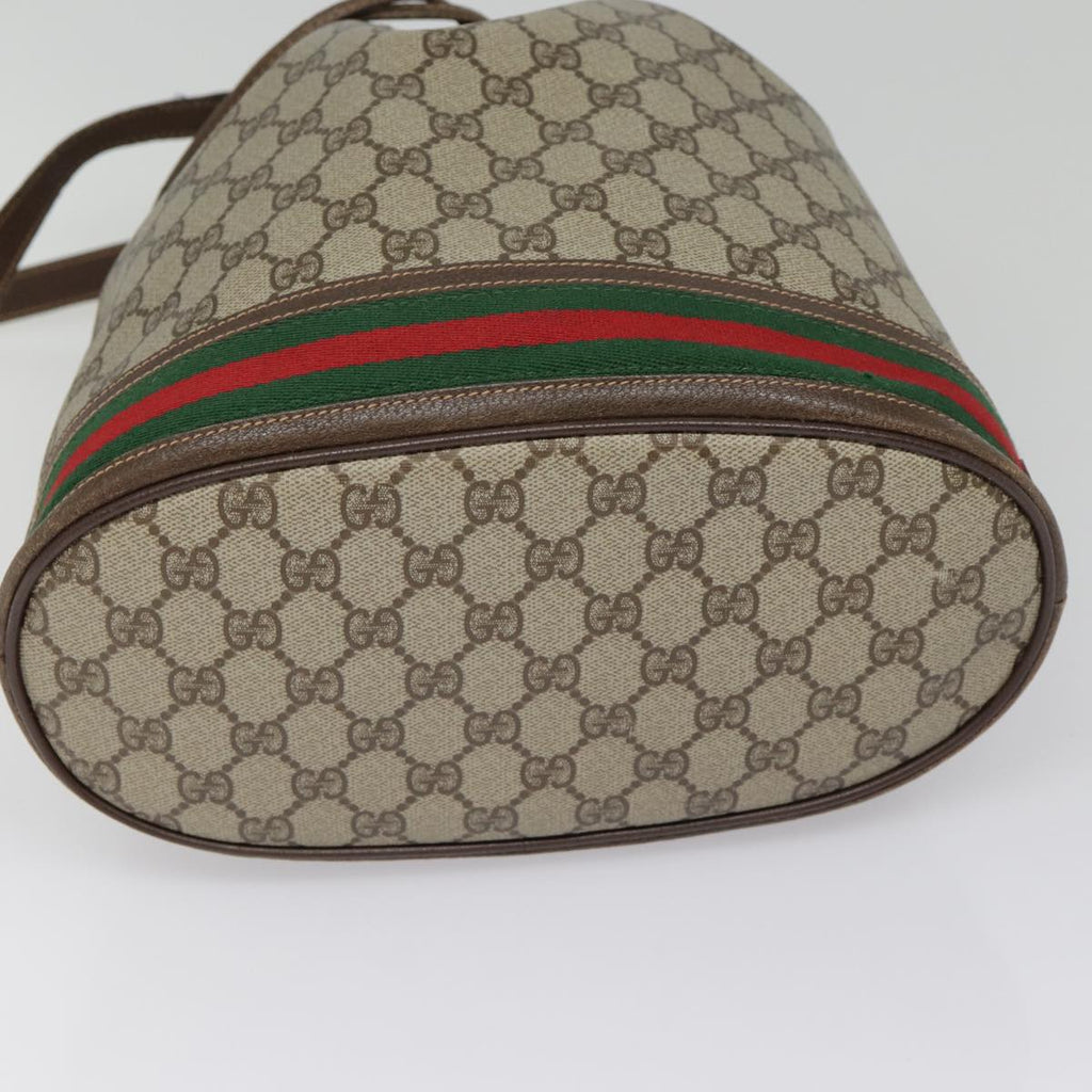 GUCCI GG Supreme Web Sherry Line Shoulder Bag PVC Beige 164 02 085 yk14696