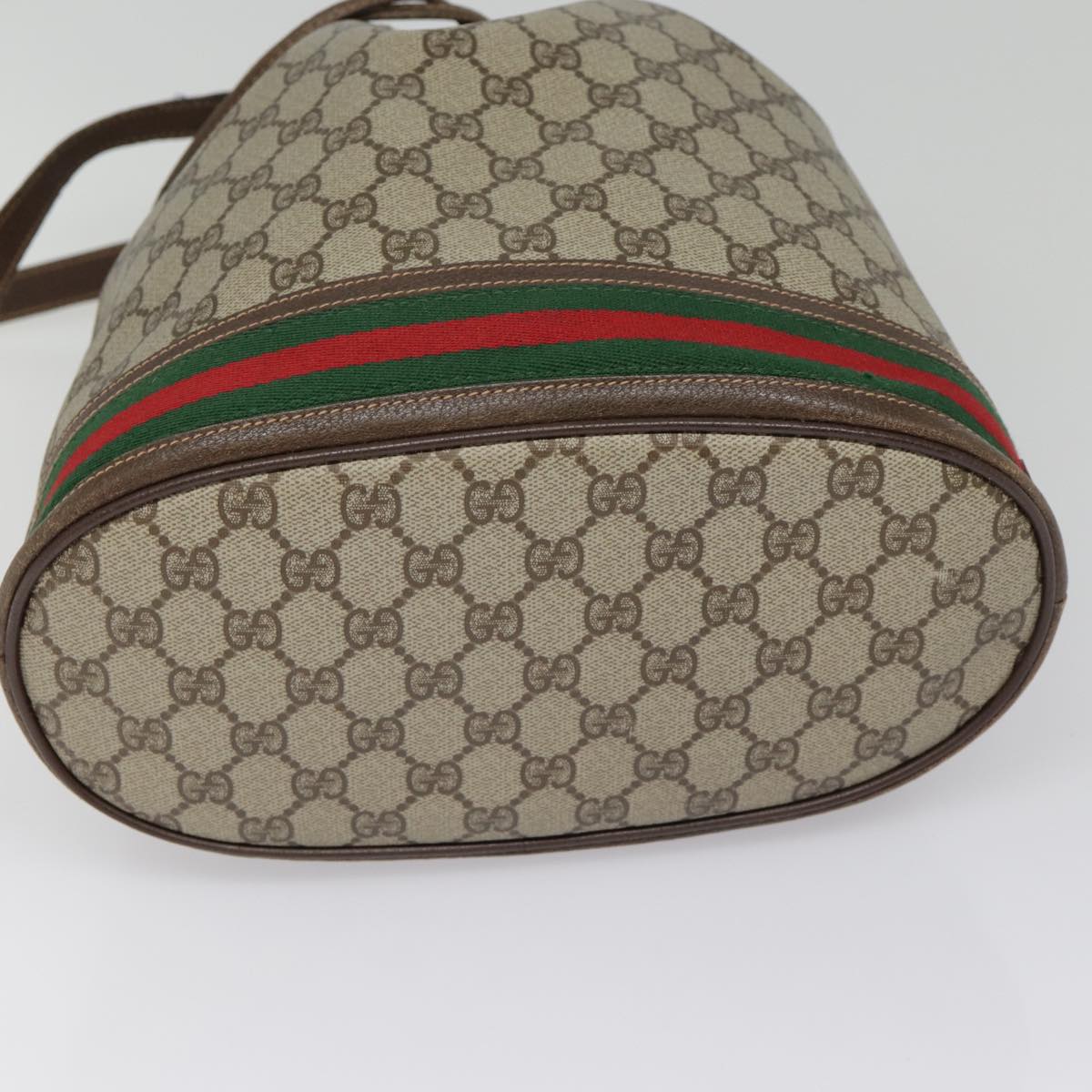 GUCCI GG Supreme Web Sherry Line Shoulder Bag PVC Beige 164 02 085 yk14696