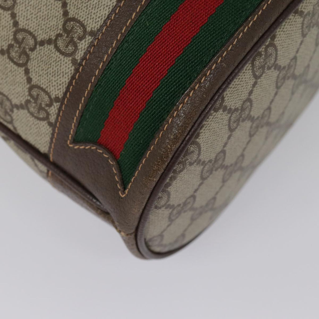 GUCCI GG Supreme Web Sherry Line Shoulder Bag PVC Beige 164 02 085 yk14696