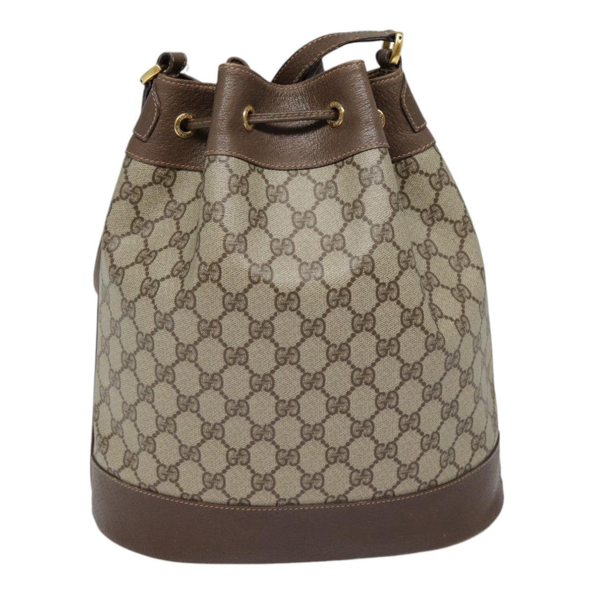 GUCCI GG Supreme Web Sherry Line Shoulder Bag PVC Beige 164 02 085 yk14696
