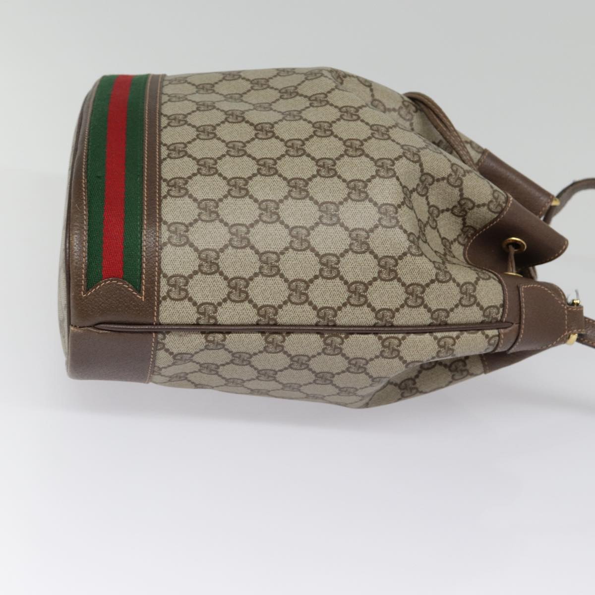 GUCCI GG Supreme Web Sherry Line Shoulder Bag PVC Beige 164 02 085 yk14696