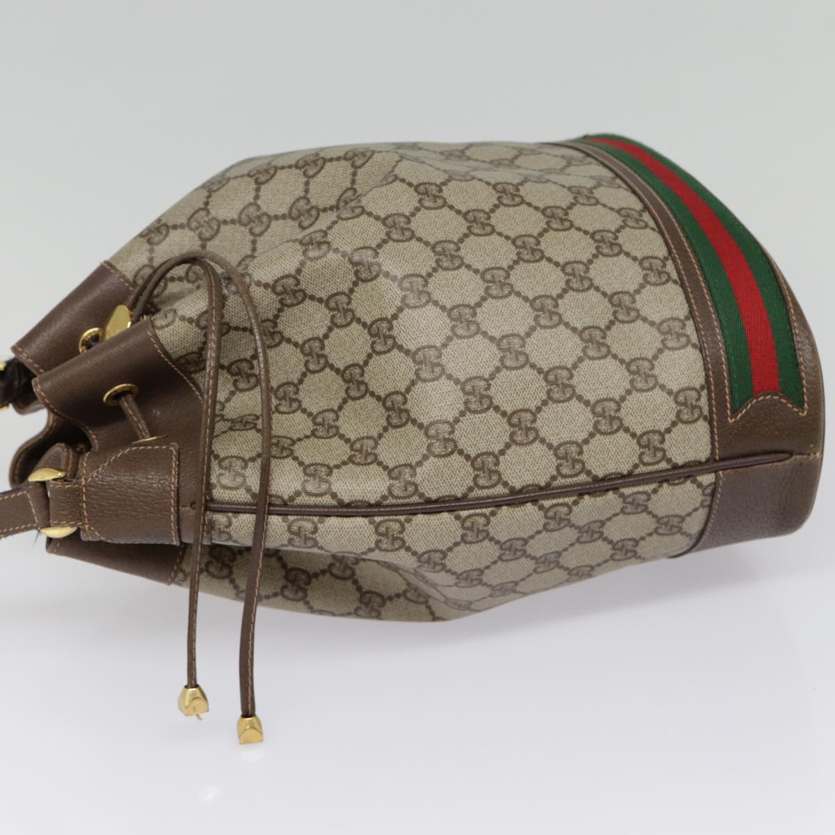 GUCCI GG Supreme Web Sherry Line Shoulder Bag PVC Beige 164 02 085 yk14696