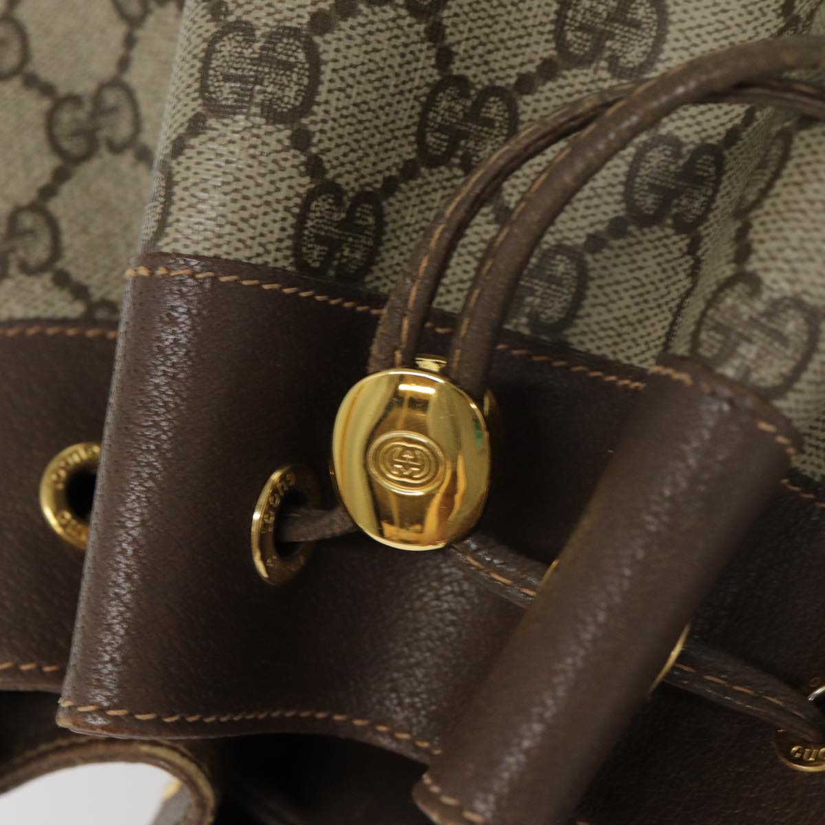 GUCCI GG Supreme Web Sherry Line Shoulder Bag PVC Beige 164 02 085 yk14696