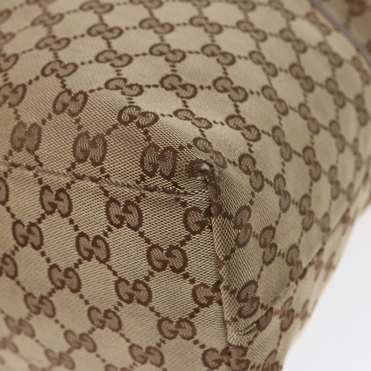 GUCCI GG Canvas Sherry Line Tote Bag Beige Gold pink 155524 yk14708