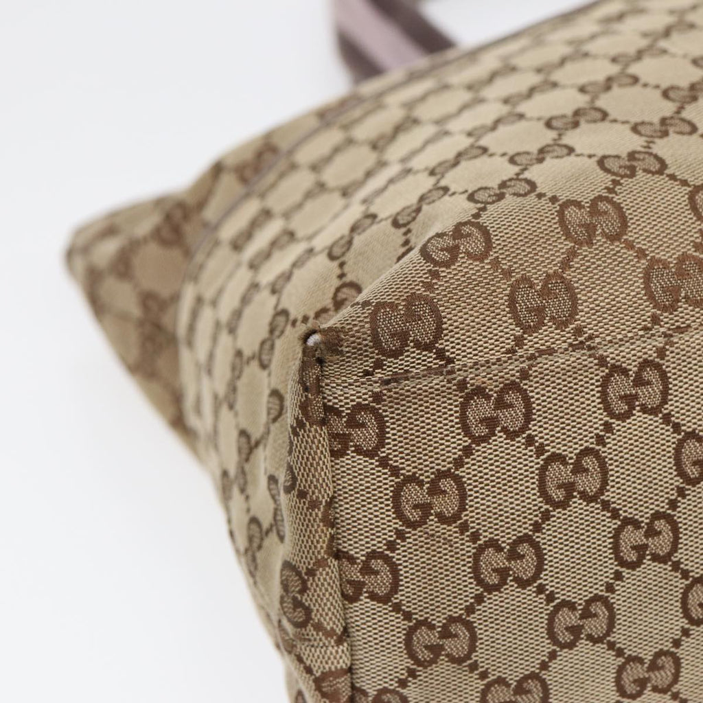 GUCCI GG Canvas Sherry Line Tote Bag Beige Gold pink 155524 yk14708