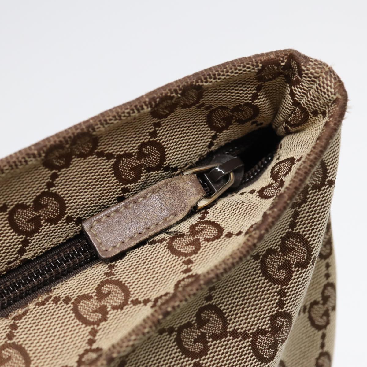GUCCI GG Canvas Sherry Line Tote Bag Beige Gold pink 155524 yk14708