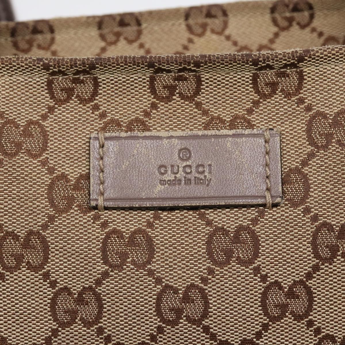 GUCCI GG Canvas Sherry Line Tote Bag Beige Gold pink 155524 yk14708