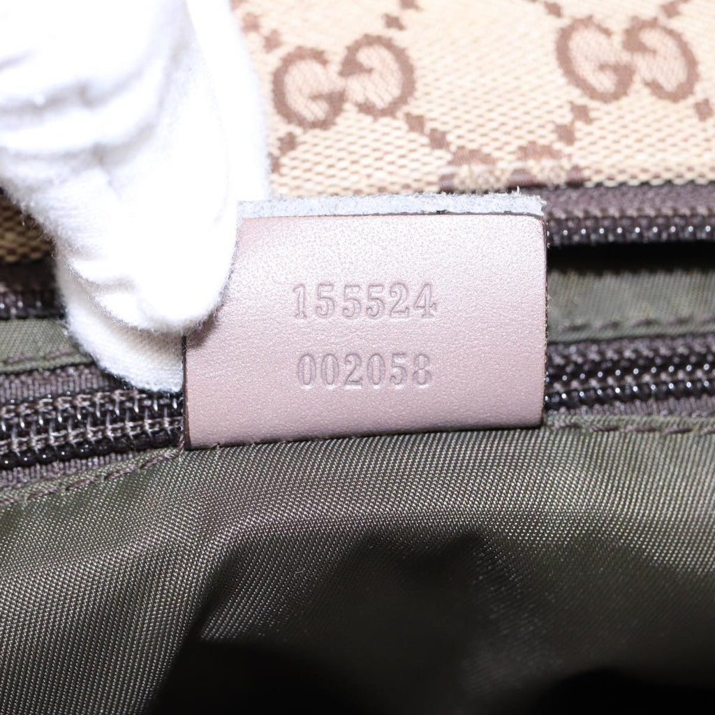 GUCCI GG Canvas Sherry Line Tote Bag Beige Gold pink 155524 yk14708
