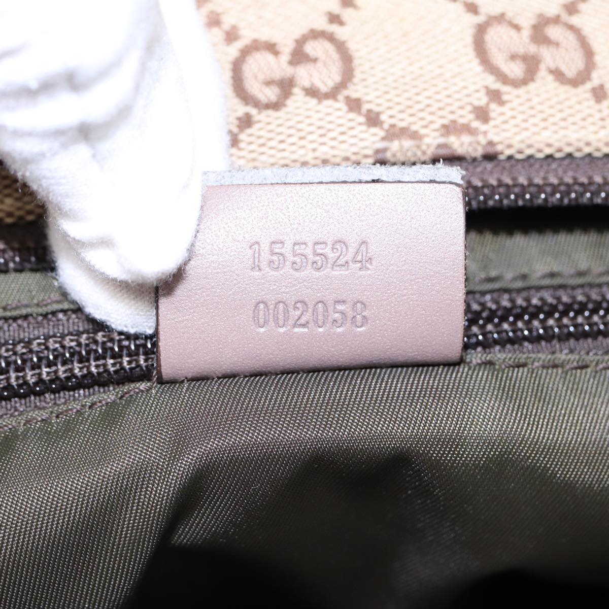 GUCCI GG Canvas Sherry Line Tote Bag Beige Gold pink 155524 yk14708