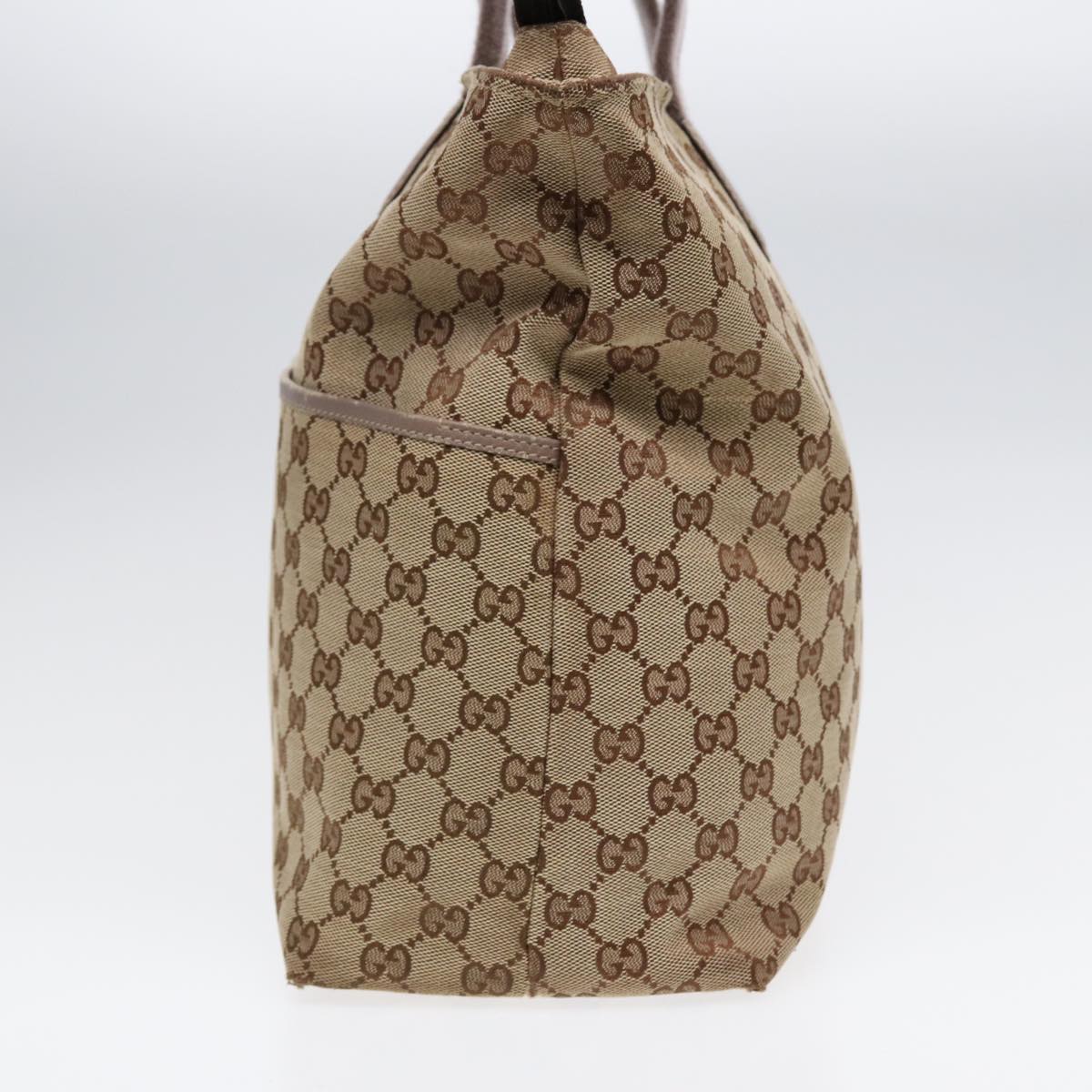 GUCCI GG Canvas Sherry Line Tote Bag Beige Gold pink 155524 yk14708