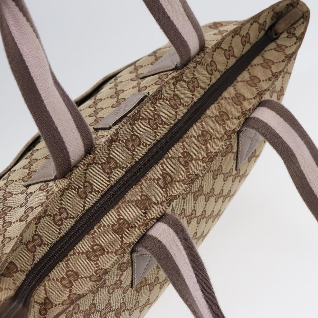 GUCCI GG Canvas Sherry Line Tote Bag Beige Gold pink 155524 yk14708