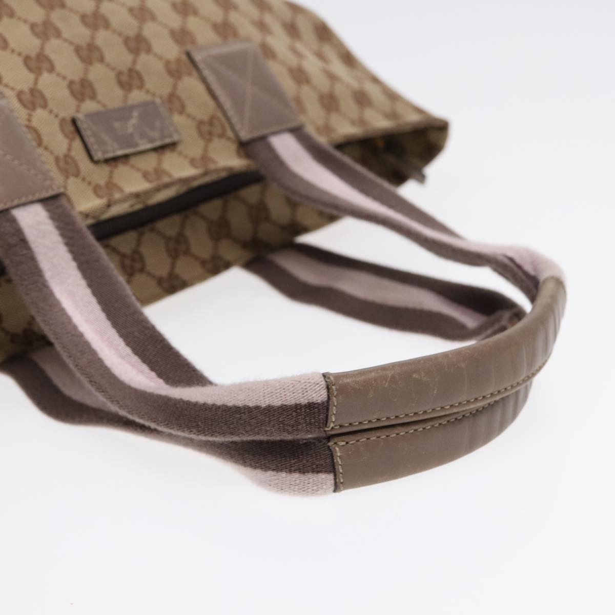 GUCCI GG Canvas Sherry Line Tote Bag Beige Gold pink 155524 yk14708