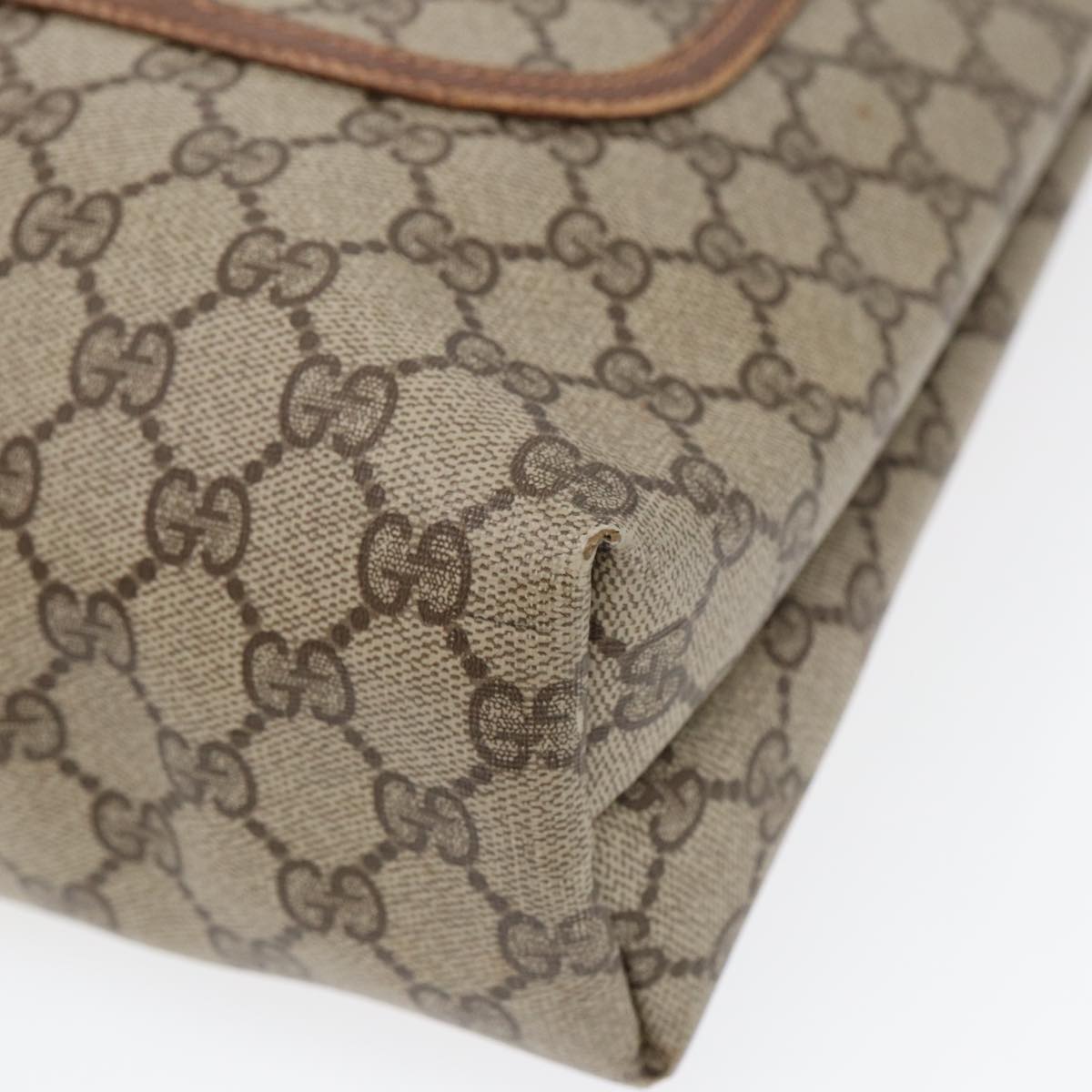 GUCCI GG Supreme Web Sherry Line Tote Bag PVC Beige 89 02 003 yk14710