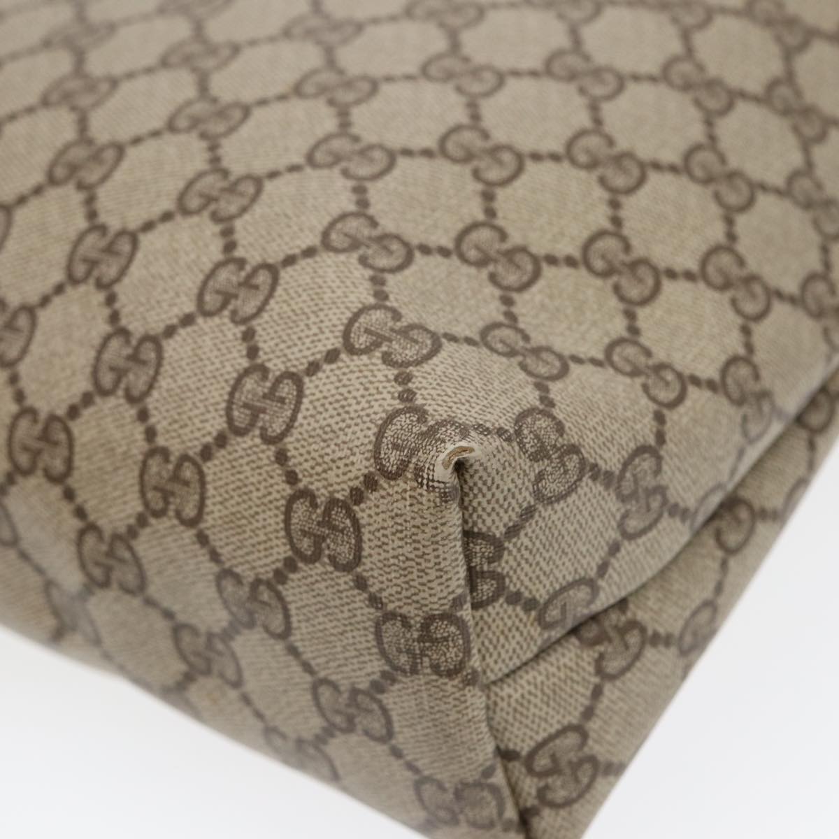 GUCCI GG Supreme Web Sherry Line Tote Bag PVC Beige 89 02 003 yk14710