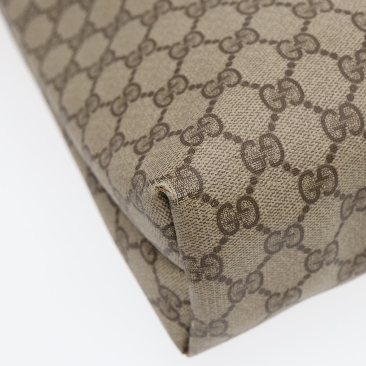 GUCCI GG Supreme Web Sherry Line Tote Bag PVC Beige 89 02 003 yk14710