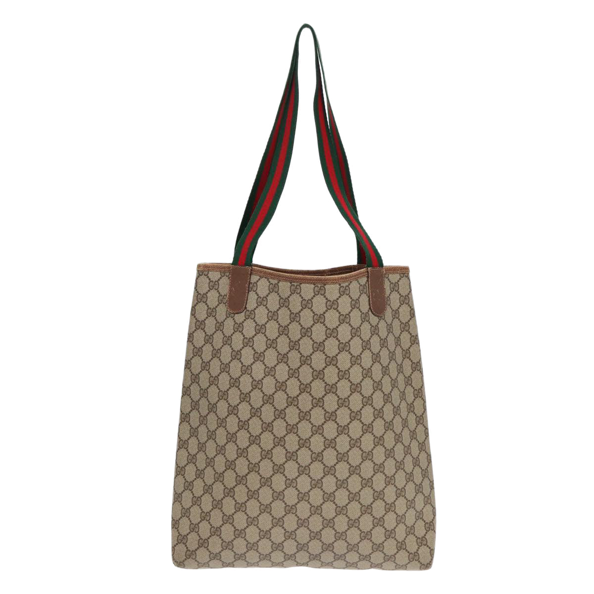 GUCCI GG Supreme Web Sherry Line Tote Bag PVC Beige 89 02 003 yk14710