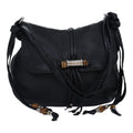 GUCCI Bamboo Shoulder Bag Leather Black Silver 232940 yk14720