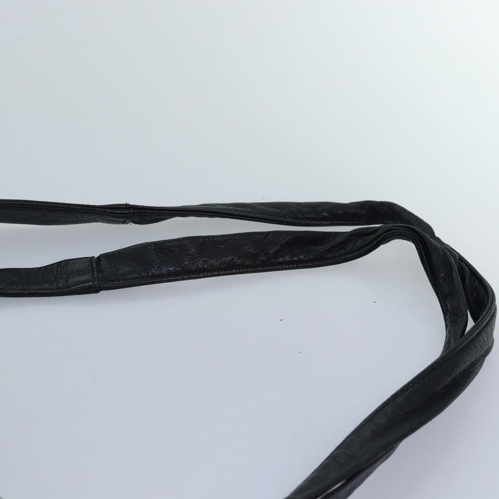 GUCCI Bamboo Shoulder Bag Leather Black Silver 232940 yk14720