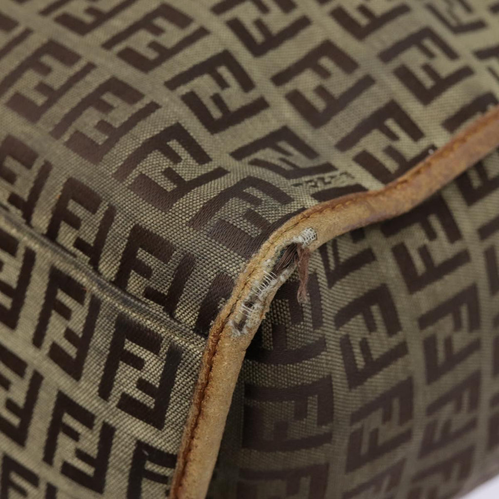 FENDI Zucchino Canvas Tote Bag Beige Gold yk14729