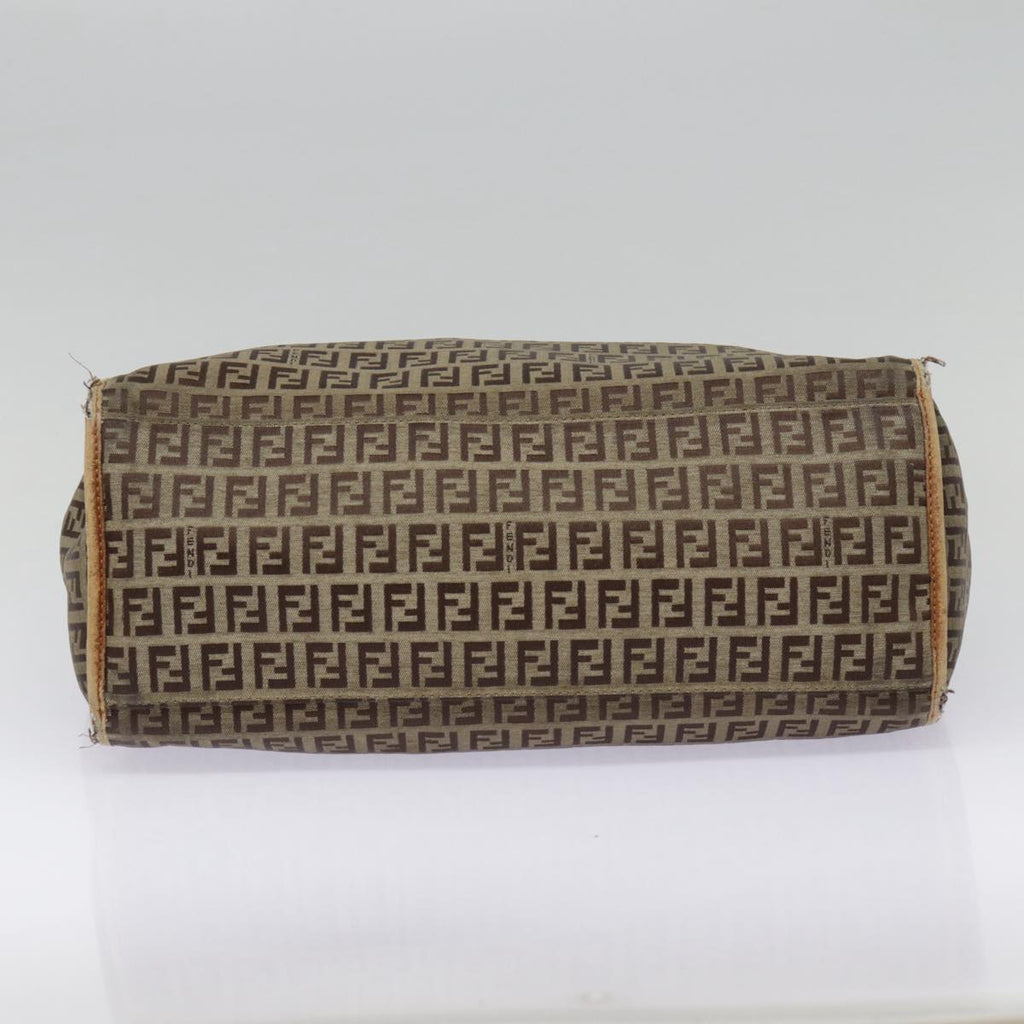 FENDI Zucchino Canvas Tote Bag Beige Gold yk14729