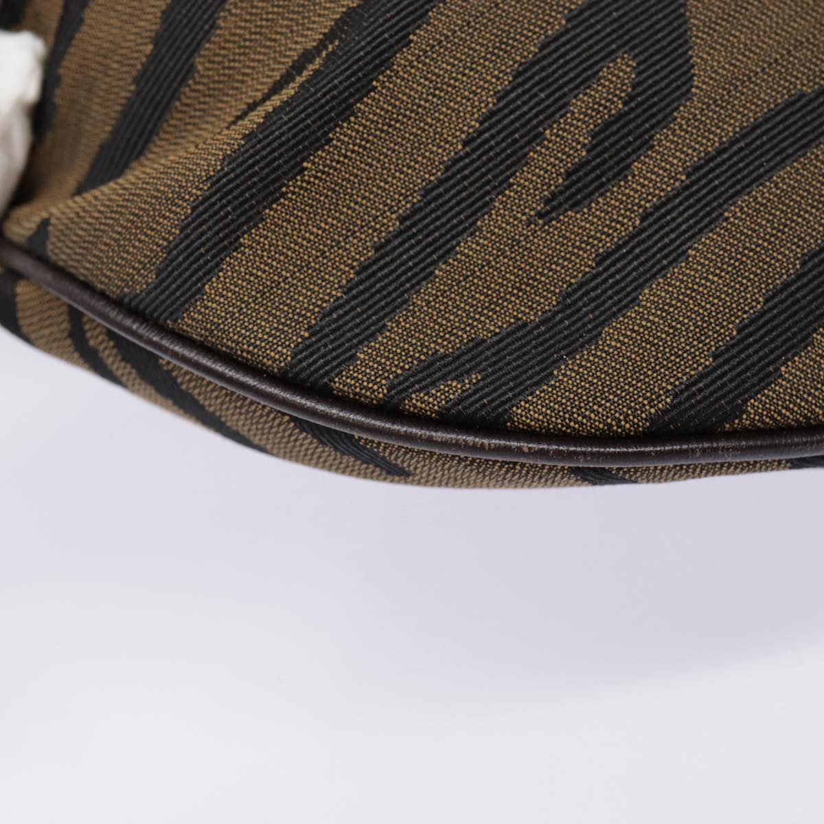 FENDI Shoulder Bag Canvas Silver Brown yk14745