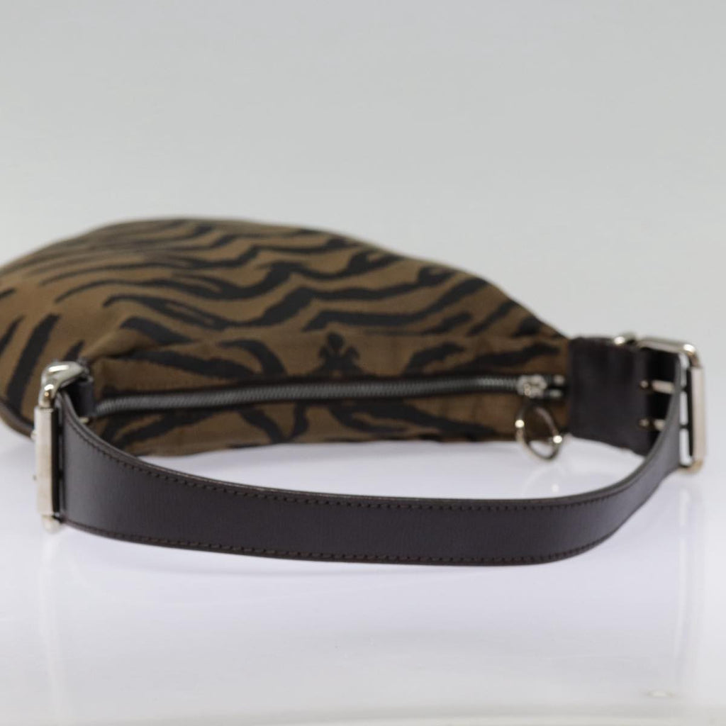 FENDI Shoulder Bag Canvas Silver Brown yk14745