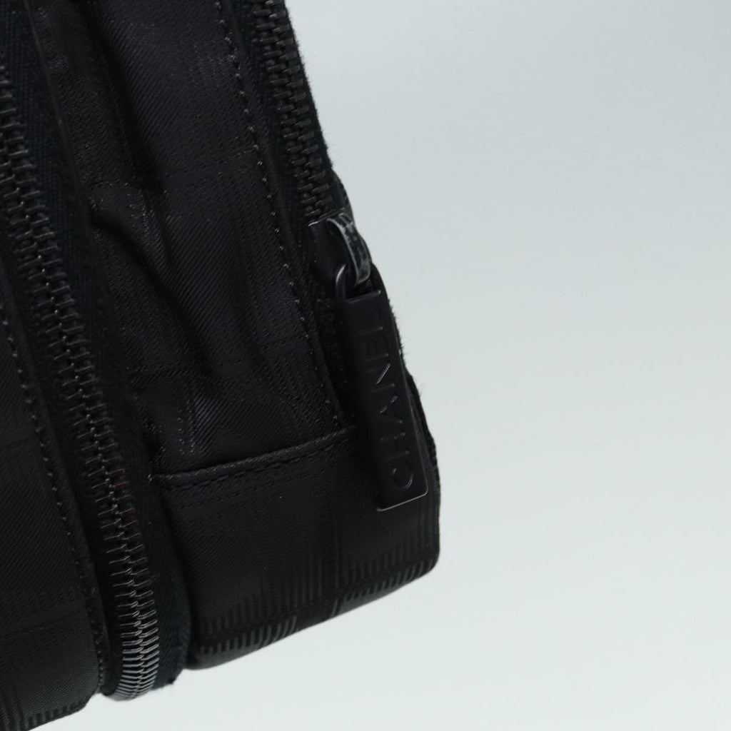 CHANEL New Travel Line Travel Case Nylon Black CC yk14766