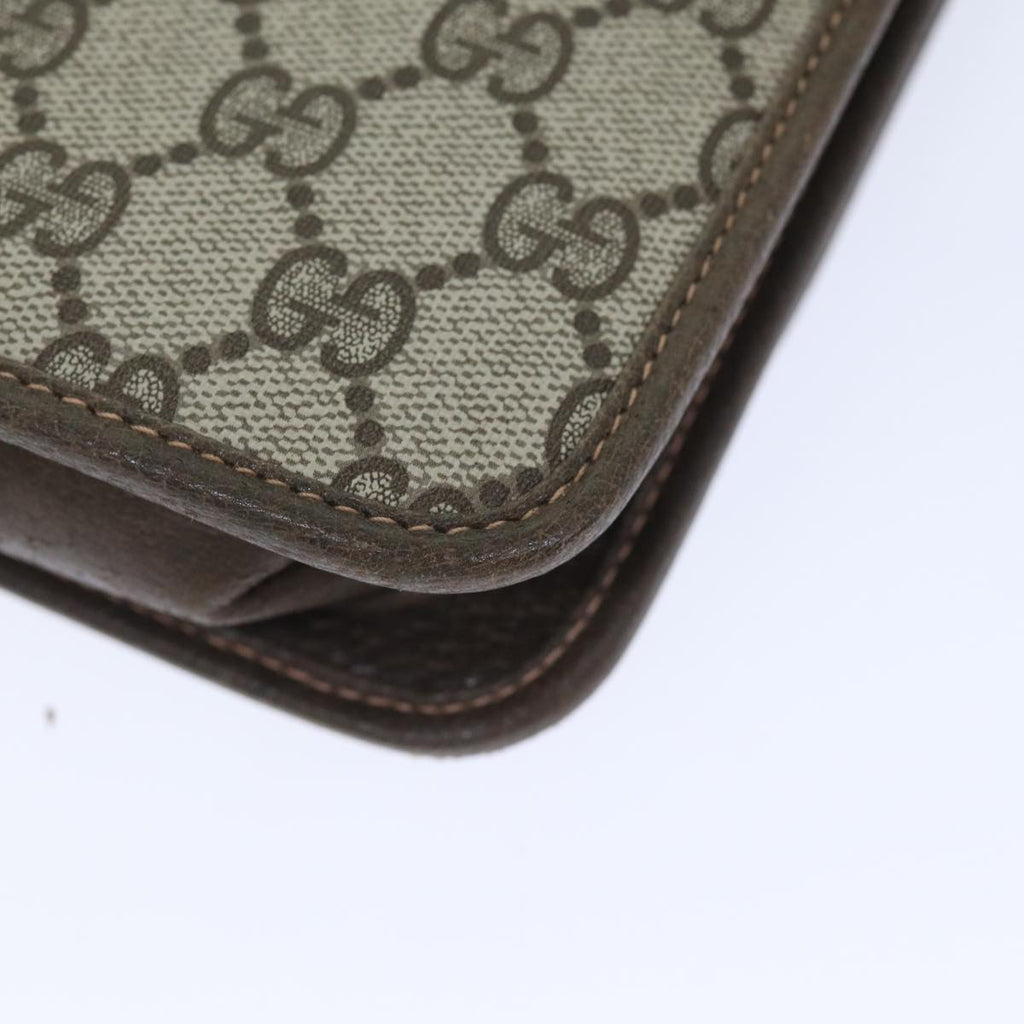 GUCCI GG Supreme Web Sherry Line Shoulder Bag PVC Beige Gold yk14770