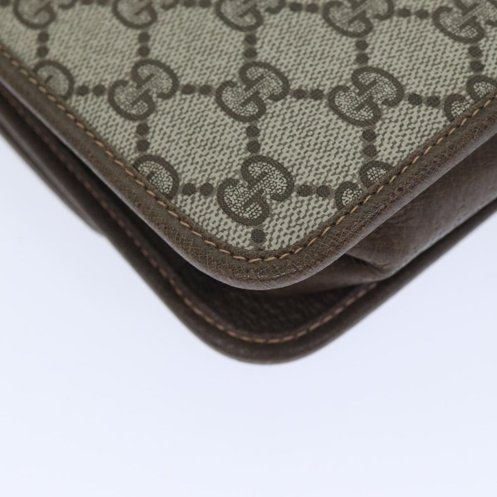 GUCCI GG Supreme Web Sherry Line Shoulder Bag PVC Beige Gold yk14770