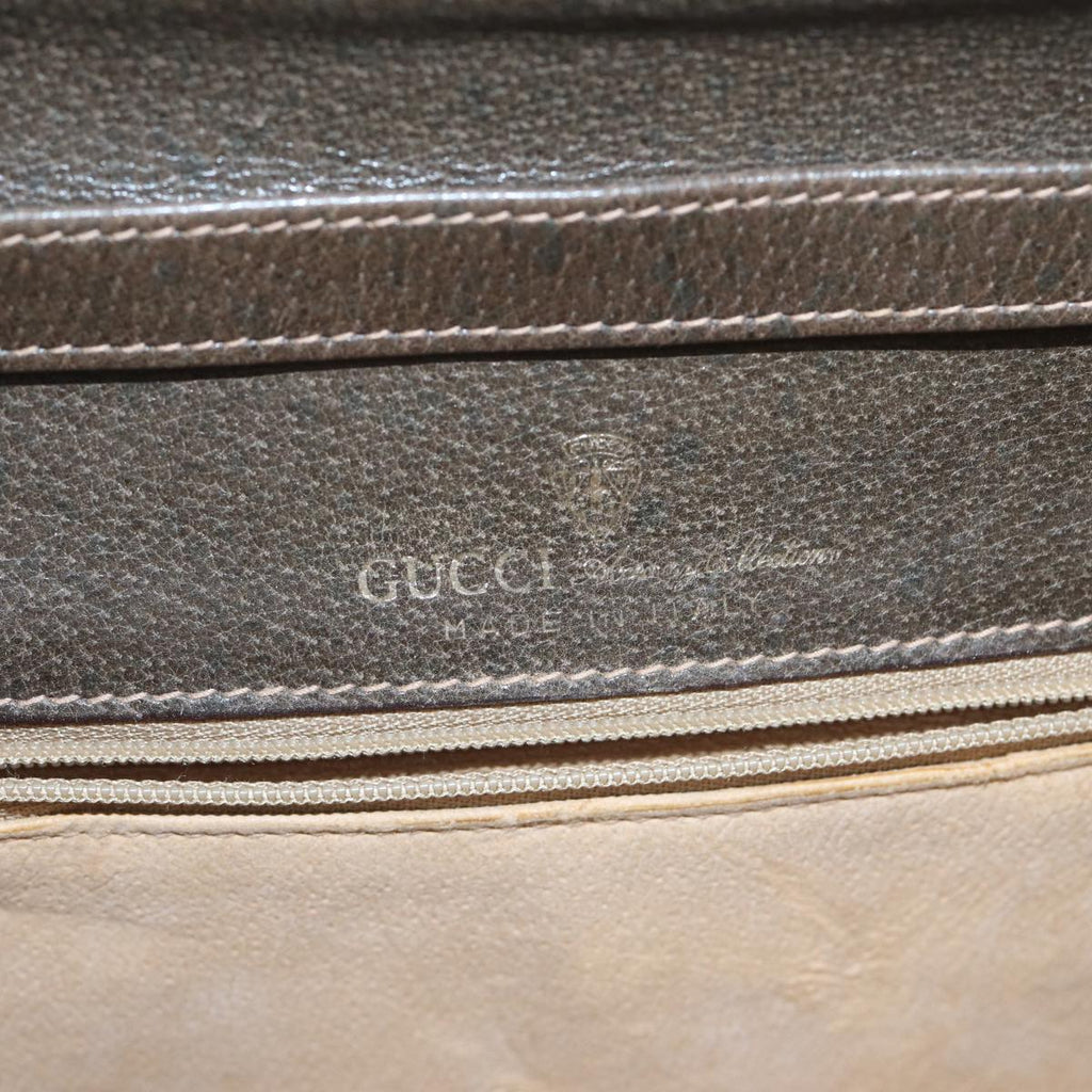 GUCCI GG Supreme Web Sherry Line Shoulder Bag PVC Beige Gold yk14770