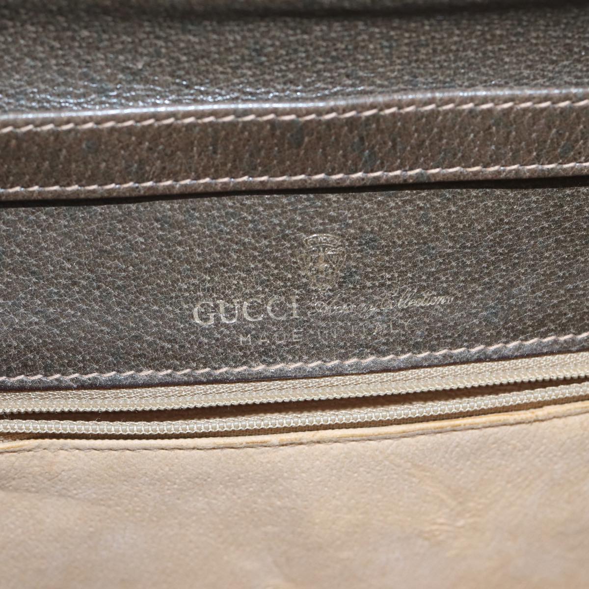 GUCCI GG Supreme Web Sherry Line Shoulder Bag PVC Beige Gold yk14770