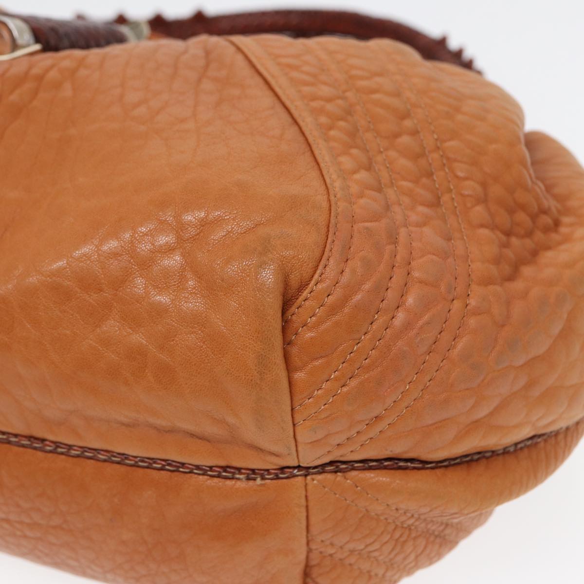 FENDI Spy Bag Shoulder Bag Leather Brown Gold yk14789