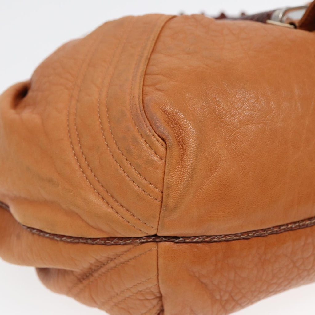 FENDI Spy Bag Shoulder Bag Leather Brown Gold yk14789
