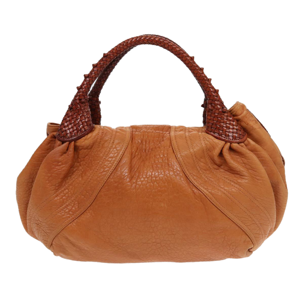 FENDI Spy Bag Shoulder Bag Leather Brown Gold yk14789