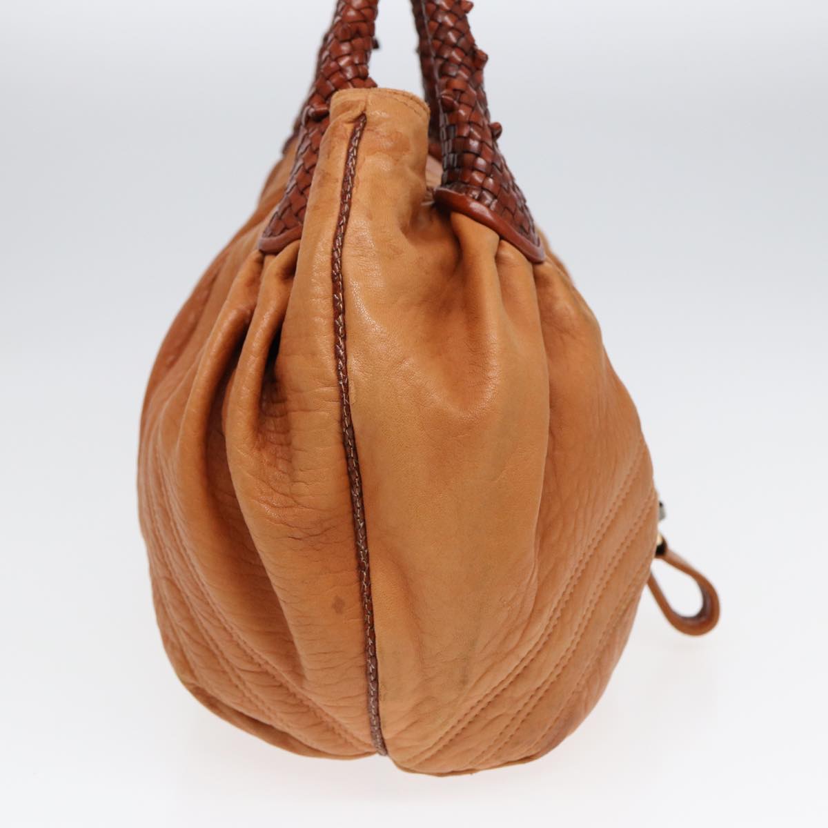 FENDI Spy Bag Shoulder Bag Leather Brown Gold yk14789
