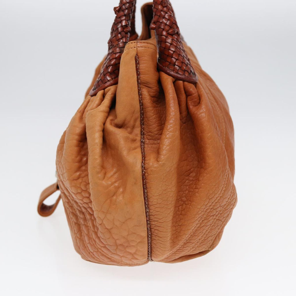 FENDI Spy Bag Shoulder Bag Leather Brown Gold yk14789