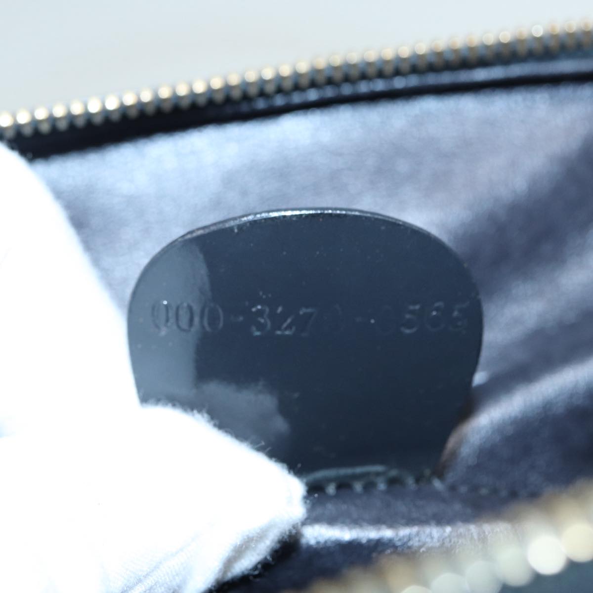 GUCCI Bamboo vanity Hand Bag Patent leather 2way Black Gold yk14795