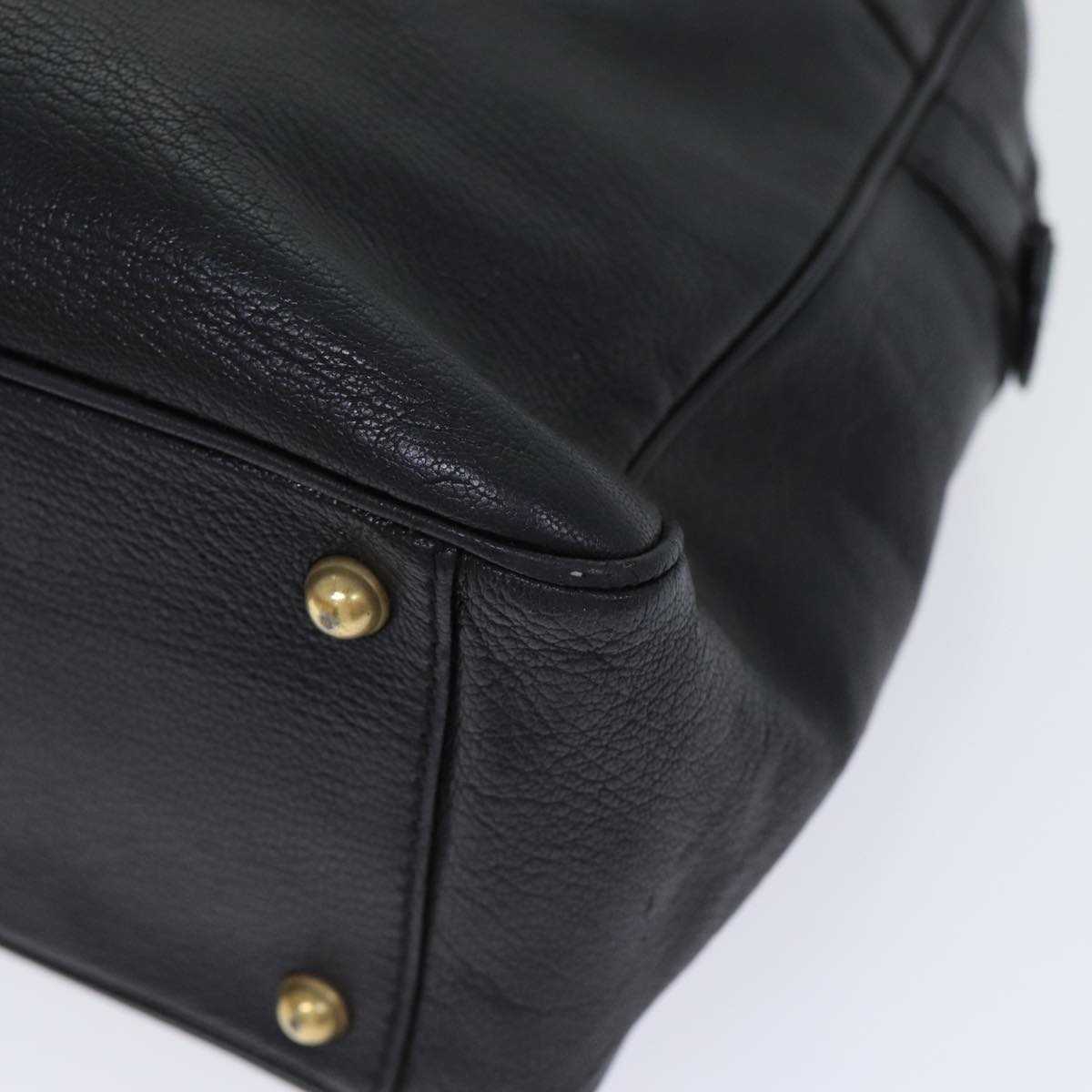 GUCCI Interlocking Shoulder Bag Leather Black Gold 121544 yk14805