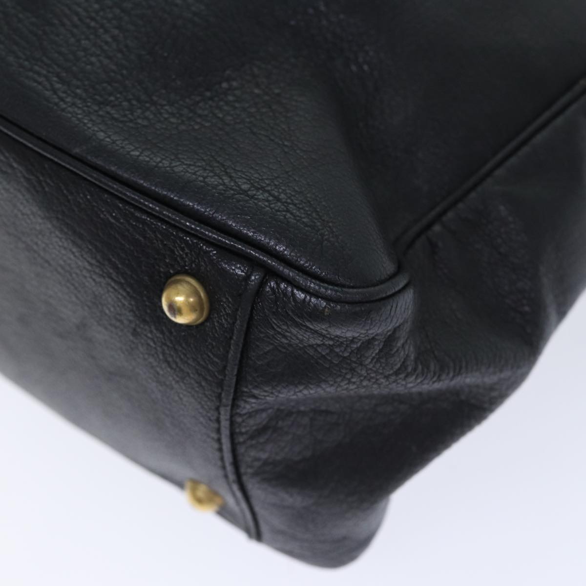 GUCCI Interlocking Shoulder Bag Leather Black Gold 121544 yk14805