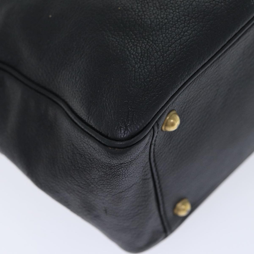 GUCCI Interlocking Shoulder Bag Leather Black Gold 121544 yk14805
