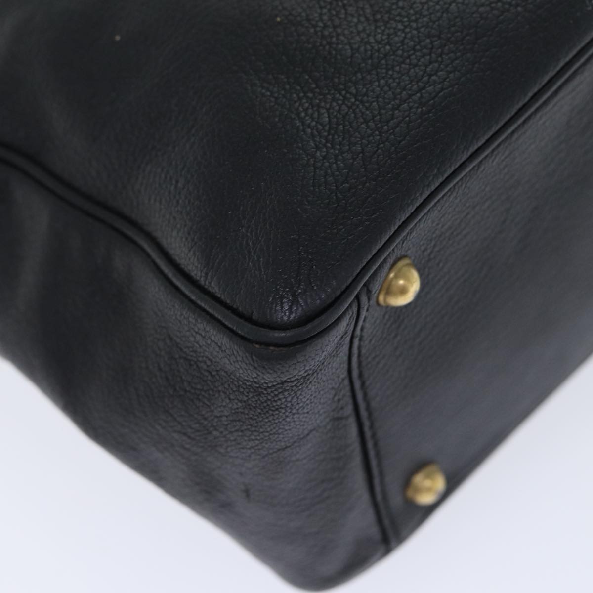 GUCCI Interlocking Shoulder Bag Leather Black Gold 121544 yk14805