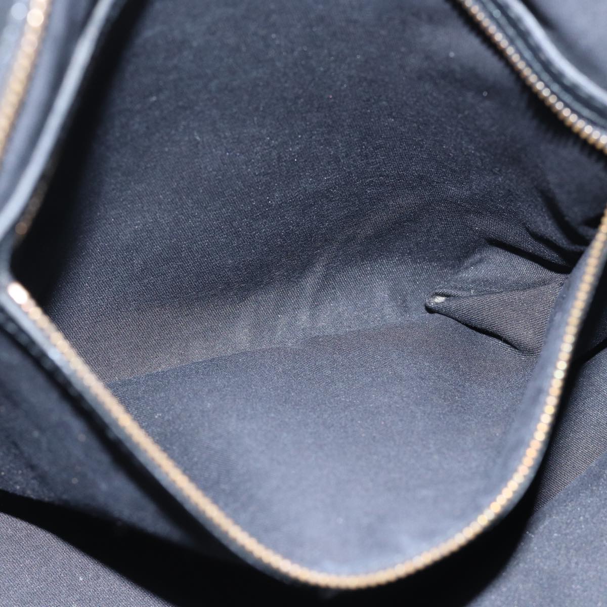 GUCCI Interlocking Shoulder Bag Leather Black Gold 121544 yk14805