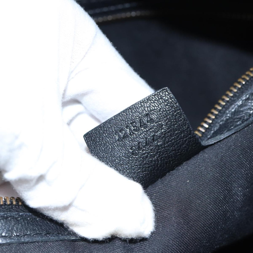 GUCCI Interlocking Shoulder Bag Leather Black Gold 121544 yk14805