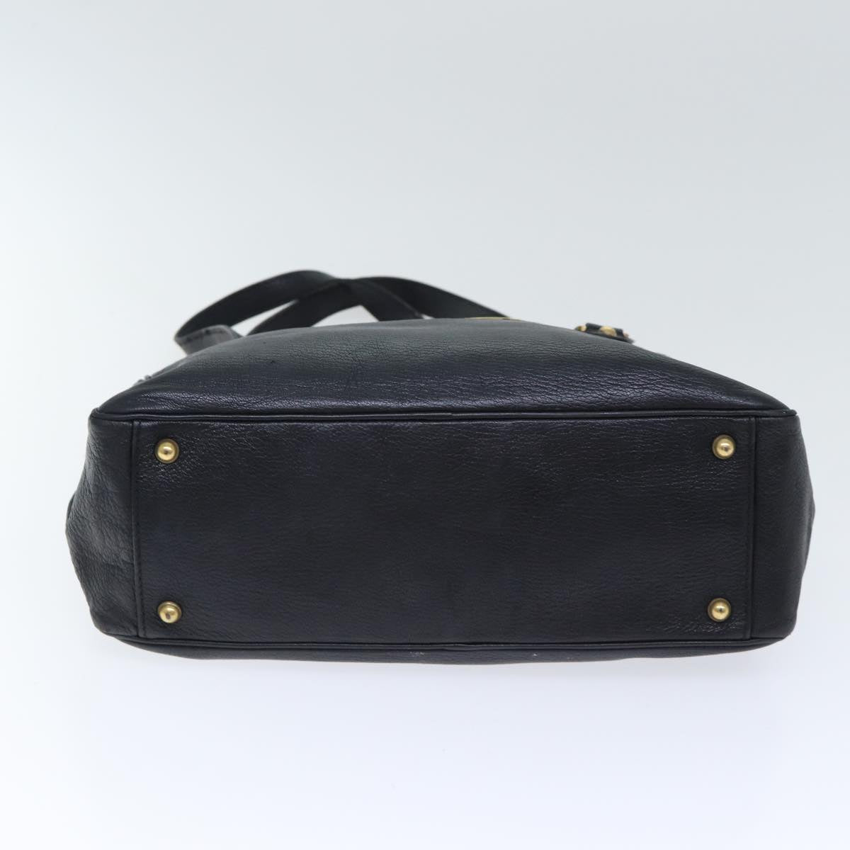 GUCCI Interlocking Shoulder Bag Leather Black Gold 121544 yk14805